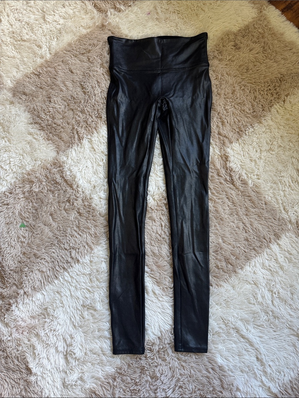 Spanx High-Waist Faux Leather Leggings - Black